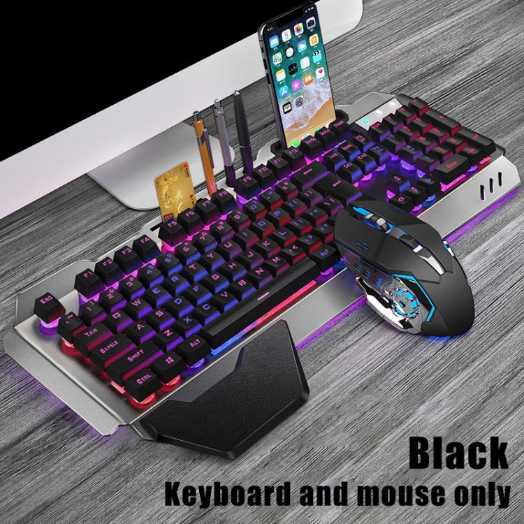 K680 Rechargeable Wireless Keyboard and Mouse Set, Black Mixed Color, Silver White Ice Blue – Electroplating
