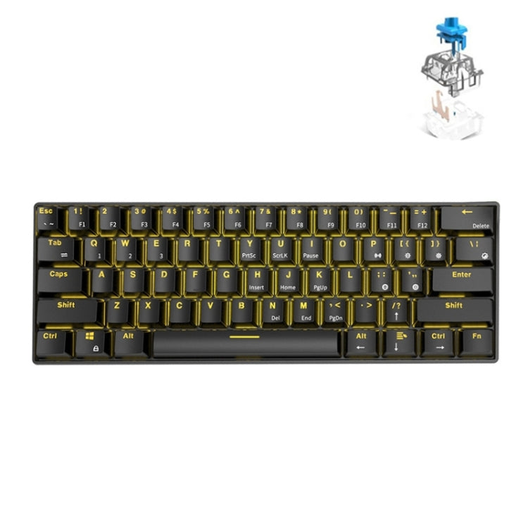 RK61 61 Keys Bluetooth / Wireless Dual Modes Tablet Mobile Gaming Mechanical Keyboard, Cable Length: 1.5m, Tea Shaft, Green Shaft, Red Shaft – Bluetooth Green Shaft Black
