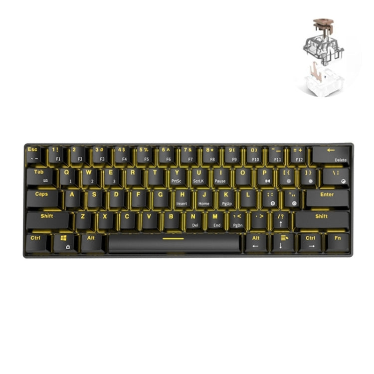 RK61 61 Keys Bluetooth / Wireless Dual Modes Tablet Mobile Gaming Mechanical Keyboard, Cable Length: 1.5m, Tea Shaft, Green Shaft, Red Shaft – Bluetooth Tea Shaft Black