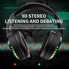 SH33 Bluetooth Wired Dual-mode RGB Headset Mobile Phone Heavy Bass Noise Reduction Gaming Headset, Black, Pink – Bluetooth, TPU
