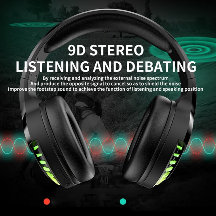 SH33 Bluetooth Wired Dual-mode RGB Headset Mobile Phone Heavy Bass Noise Reduction Gaming Headset, Black, Pink – Bluetooth, TPU