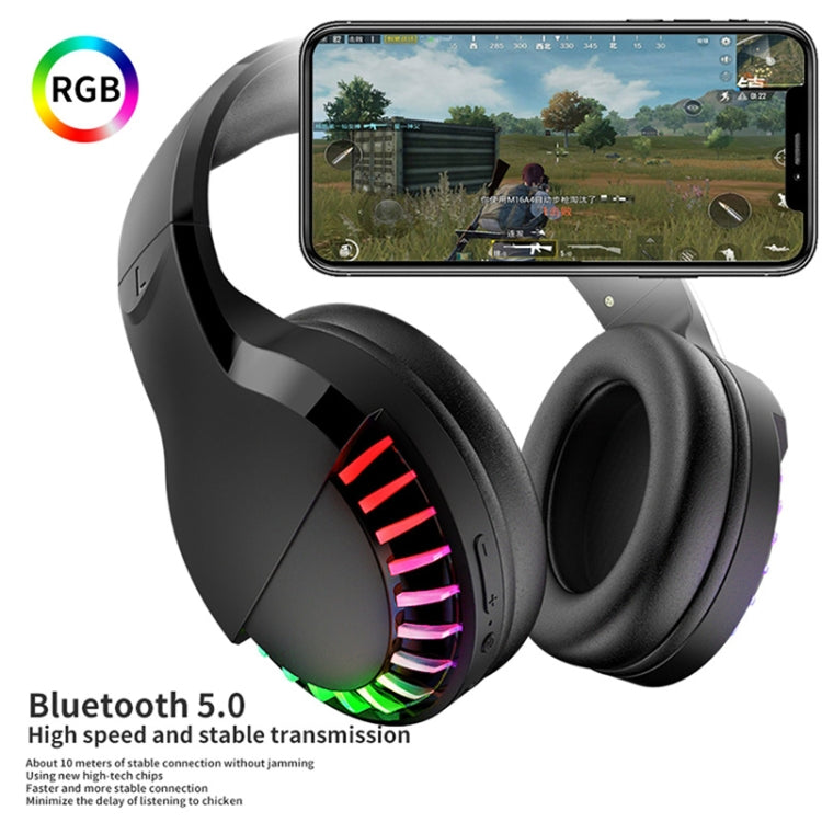 SH33 Bluetooth Wired Dual-mode RGB Headset Mobile Phone Heavy Bass Noise Reduction Gaming Headset, Black, Pink – Bluetooth, TPU
