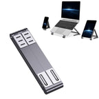Metal Laptop Stand Computer Cooling Folding Mini Flat Raised Bracket, Gray, Silver – Aluminum Alloy, Non-slip Gray