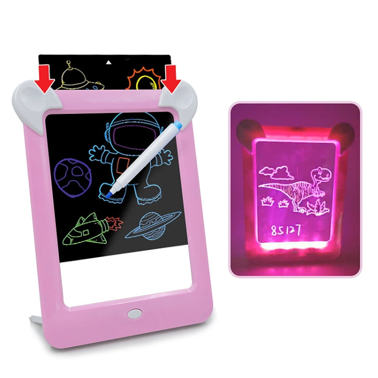 LED Luminous Drawing Board Electronic Fluorescent Writing Board Children Light Painting Message Board, Blue, Pink – Durable Build, Easy to Use Pink