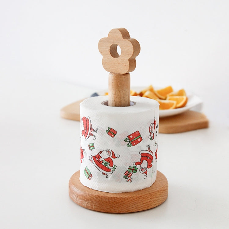 Kitchen Vertical Solid Wood Roll Paper Holder Small Flower Lazy Rag Rack, Vertical Rag Rack Vertical Rag Rack