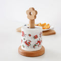 Kitchen Vertical Solid Wood Roll Paper Holder Small Flower Lazy Rag Rack, Vertical Rag Rack Vertical Rag Rack