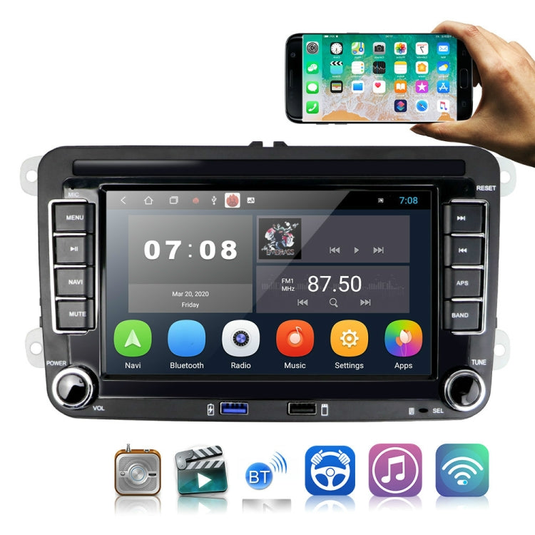 Suitable for Volkswagen 7-inch Car Multimedia Player Navigation Bluetooth Reversing Integrated Machine Android 10.0, 1+16G, 2+16G, 2+32G 1+16G