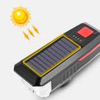 Bicycle Solar Headlight Horn Light Night Riding USB Charging Headlight Bicycle Glare Flashlight Equipment, Green, Blue, Orange, Red