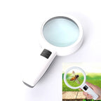 Handheld High-definition Lens with LED Light Reading and Maintenance Magnifying Glass for the Elderly, 95mm 10 Times, 110mm 30 Times Double Lens 95mm 10 Times