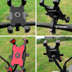 Electric Bicycle Mobile Phone Holder Can Be Rotated 360-degree Mobile Phone Holder Four-way Adjustment Bracket for Motorcycle, Handlebars, Rearview Mirrors