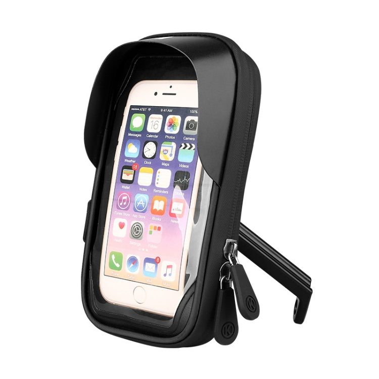 Mountain Bike Card Holder Touch Screen Mobile Phone Holder Motorcycle Electric Vehicle Waterproof Navigation Bracket Shade Mobile Phone Holder, Handlebars, Rearview Mirrors – Waterproof, Wear-resistant, TPU Rearview Mirrors Black