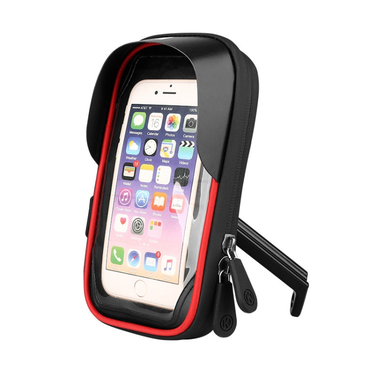 Mountain Bike Card Holder Touch Screen Mobile Phone Holder Motorcycle Electric Vehicle Waterproof Navigation Bracket Shade Mobile Phone Holder, Handlebars, Rearview Mirrors – Waterproof, Wear-resistant, TPU Rearview Mirrors Red