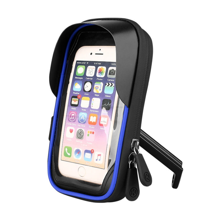 Mountain Bike Card Holder Touch Screen Mobile Phone Holder Motorcycle Electric Vehicle Waterproof Navigation Bracket Shade Mobile Phone Holder, Handlebars, Rearview Mirrors – Waterproof, Wear-resistant, TPU Rearview Mirrors Blue