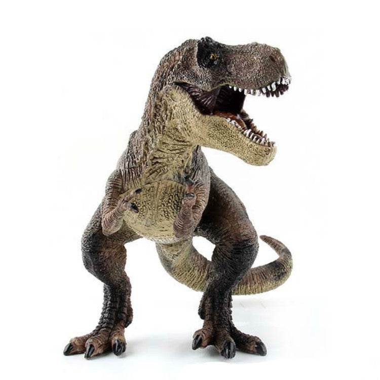 Simulation Animal Dinosaur World Static Toy Models, Green Tyrannosaurus, Brown Tyrannosaurus, Brown Red Parasaurus, Yellow Green Parasaurus, Yellow Spinosaurus, Styracosaurus, Plesiosaurus, Brachiosaurus, 6 PCS Amagarone, 6 PCS Tyrannosaurus... –... Brown Tyrannosaurus
