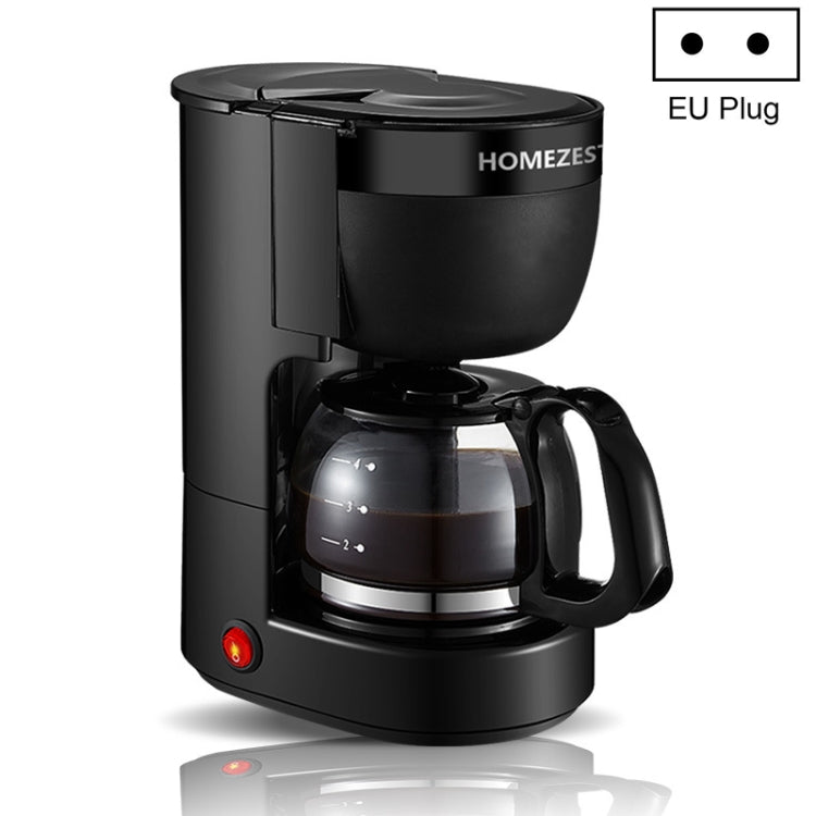 Homezest Household Small Coffee Maker Automatic Mini Drip Coffee Machine, EU Plug EU Plug Black