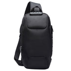 OZUKO 9223 Anti-theft Men Chest Bag Waterproof Crossbody Bag with External USB Charging Port, Standard Size, Large Size