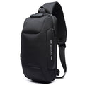 OZUKO 9223 Anti-theft Men Chest Bag Waterproof Crossbody Bag with External USB Charging Port, Standard Size, Large Size Standard Size Black