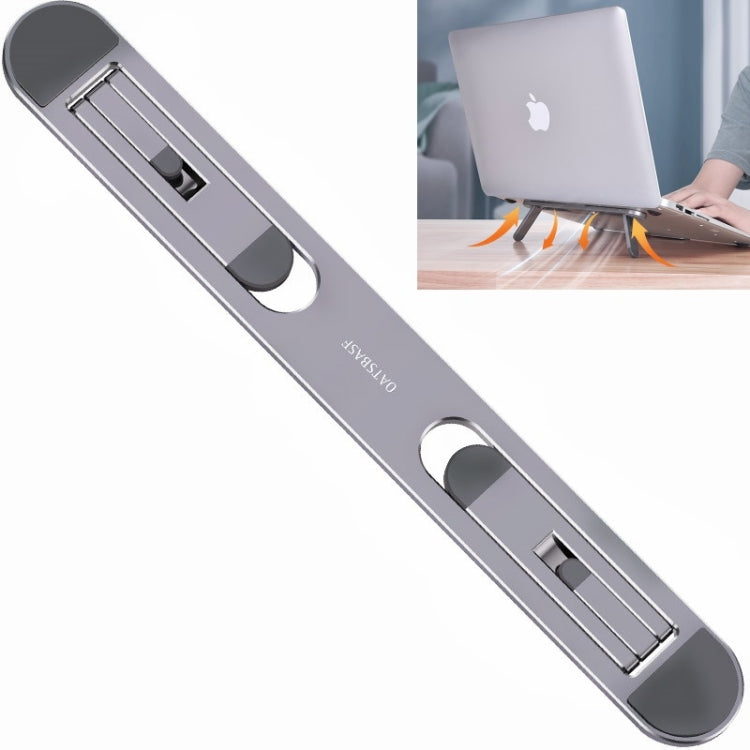 Oatsbasf Portable Storage Foldable Notebook Computer Bracket Heightening Fan Heater, Silver, Gray – Aluminum Alloy, Non-slip Silver