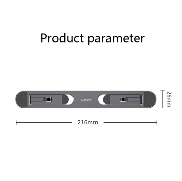 Oatsbasf Portable Storage Foldable Notebook Computer Bracket Heightening Fan Heater, Silver, Gray – Aluminum Alloy, Non-slip