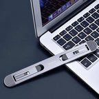 Oatsbasf Portable Storage Foldable Notebook Computer Bracket Heightening Fan Heater, Silver, Gray – Aluminum Alloy, Non-slip