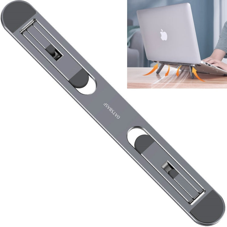 Oatsbasf Portable Storage Foldable Notebook Computer Bracket Heightening Fan Heater, Silver, Gray – Aluminum Alloy, Non-slip Gray