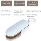Household Mini Heat Sealing Machine Package Sealer Clamps, Brown, Gray