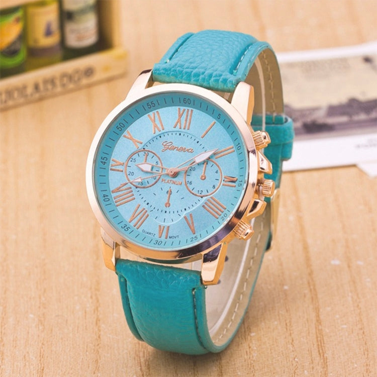 Women and Men Fashion Quartz Watches Leather Sports Casual Watch Mint Green
