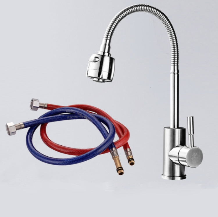Kitchen Faucet Anti-splash Head Wash Basin Sink Universal Rotatable Faucet Full Copper Joint, Cold Water, Cold Water+50 cm Tube, Cold Water+60 cm Tube, Cold Water+80 cm Tube, Hot & Cold Water, Hot & Cold Water+60 cm Tube, 304 Cold Water... – Durable... 304 Hot & Cold+60cm Tube