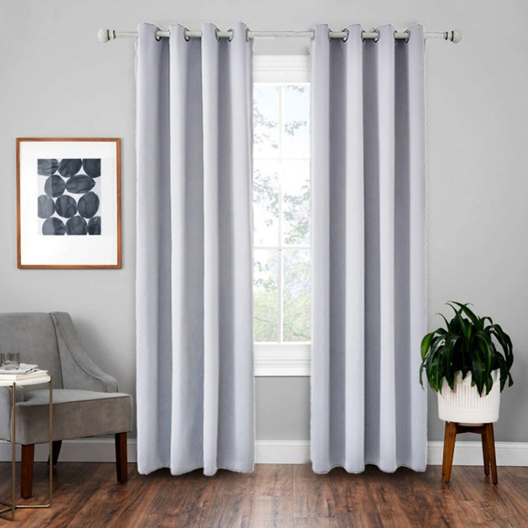 High-precision Curtain Shade Cloth Insulation Solid Curtain, 52x84（132x213）, 52x95 Inch（132x240CM） 52x84（132x213） White Gold