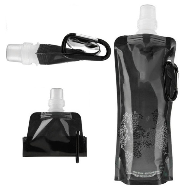 0.5L Portable Ultralight Foldable Silicone Water Bag Outdoor Sports Supplies Hiking Camping Soft Flask Waterproof Bag Black