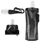 0.5L Portable Ultralight Foldable Silicone Water Bag Outdoor Sports Supplies Hiking Camping Soft Flask Waterproof Bag Black
