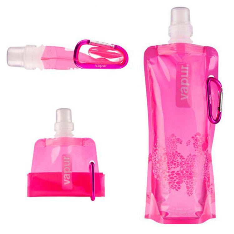 0.5L Portable Ultralight Foldable Silicone Water Bag Outdoor Sports Supplies Hiking Camping Soft Flask Waterproof Bag – Waterproof Pink