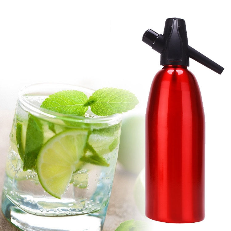 Manual Soda Siphon CO2 Dispenser Water Bubble Generator Cool Drink Cocktail Soda Machine Aluminum Bar DIY Soda Maker, Capacity: 1L – Aluminum Alloy Red