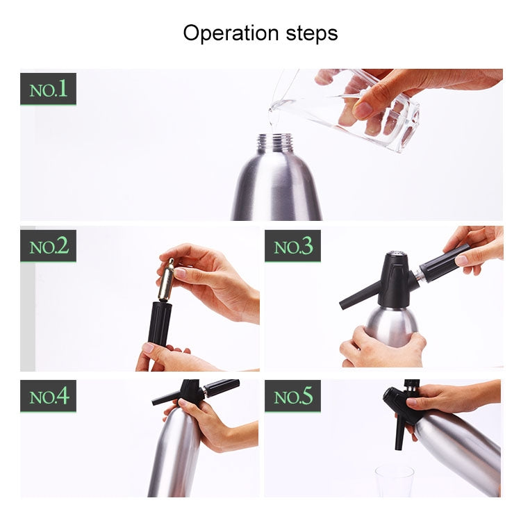 Manual Soda Siphon CO2 Dispenser Water Bubble Generator Cool Drink Cocktail Soda Machine Aluminum Bar DIY Soda Maker, Capacity: 1L – Aluminum Alloy