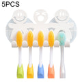 5 PCS Cute Smiley Suction Cup Hanging Toothbrush Holder Plastic Small Person Teeth Holder, Cute Smiley Suction Toothbrush Holder Cute Smiley Suction Toothbrush Holder