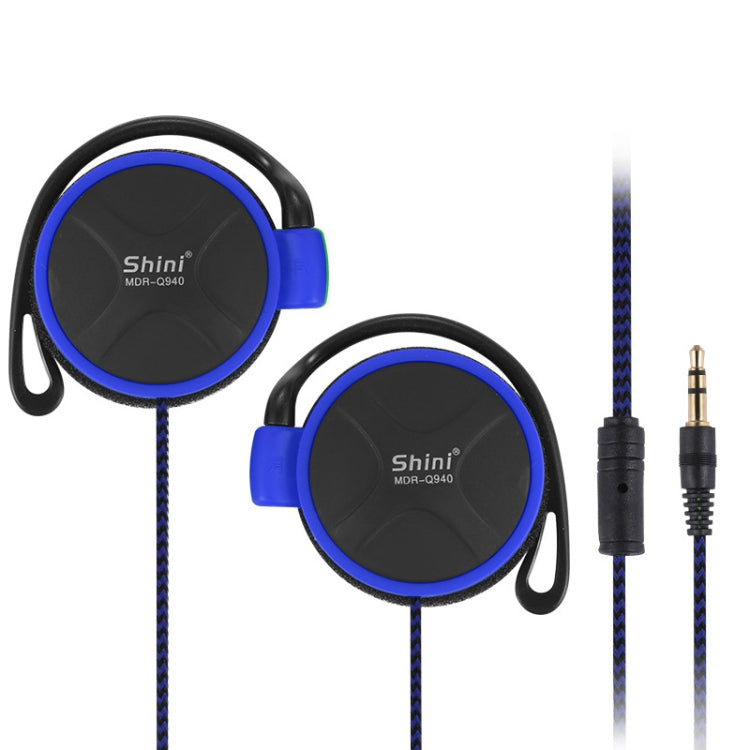Shini Q940 3.5mm Super Bass EarHook Earphone for Mp3 Player Computer Mobile Blue No Mic