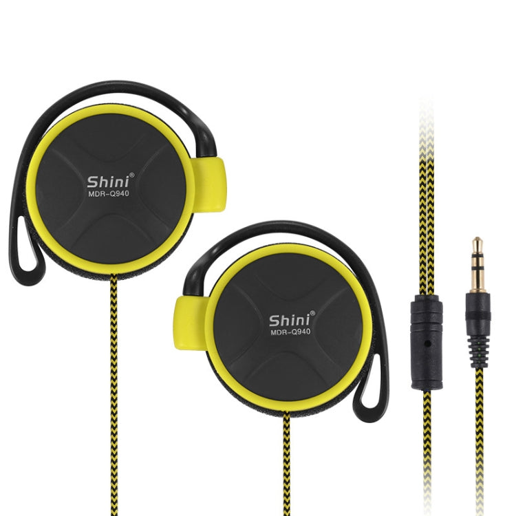 Shini Q940 3.5mm Super Bass EarHook Earphone for Mp3 Player Computer Mobile Yellow No Mic