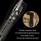 T02 Pen Clip Mini Flashlight T6 Telescopic Zoom Led Flashlight Outdoor Waterproof Long Shot Glare Flashlight, T02 Pen Clip