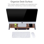 Monitor Stand Riser with Metal Feet for iMac MacBook LCD Display Printer, Lapdesk Tabletop Organizer Sturdy Platform Save Space – Aluminum Alloy