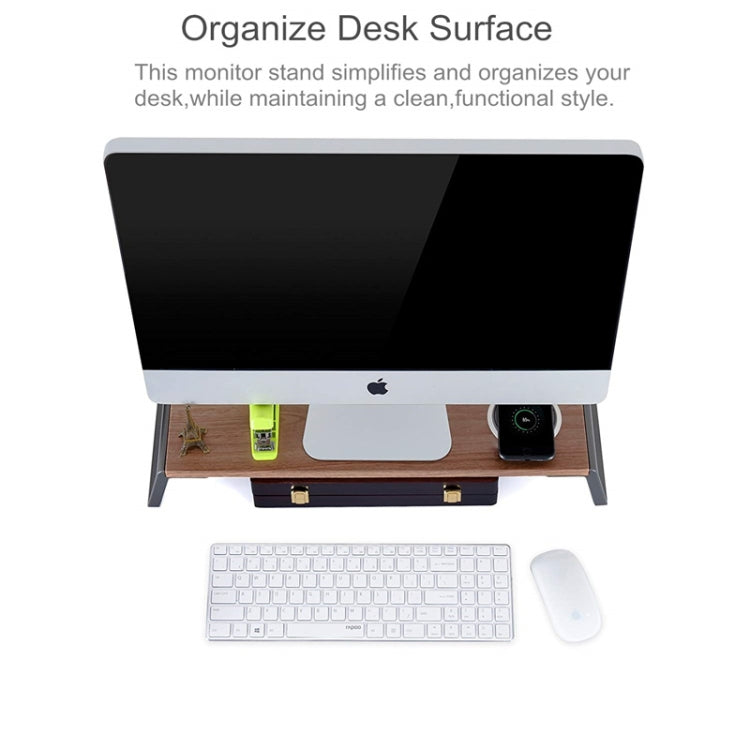 Monitor Stand Riser with Metal Feet for iMac MacBook LCD Display Printer, Lapdesk Tabletop Organizer Sturdy Platform Save Space – Aluminum Alloy