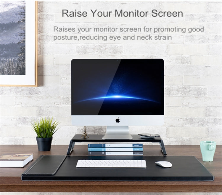 Monitor Stand Riser with Metal Feet for iMac MacBook LCD Display Printer, Lapdesk Tabletop Organizer Sturdy Platform Save Space – Aluminum Alloy