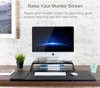 Monitor Stand Riser with Metal Feet for iMac MacBook LCD Display Printer, Lapdesk Tabletop Organizer Sturdy Platform Save Space – Aluminum Alloy