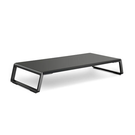 Monitor Stand Riser with Metal Feet for iMac MacBook LCD Display Printer, Lapdesk Tabletop Organizer Sturdy Platform Save Space – Aluminum Alloy Black