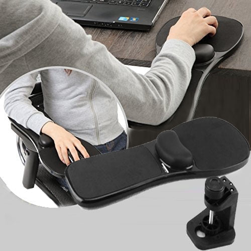 Rotation Computer Desktop Laptop Mouse Tray Elbow Pad Wrist Rest Plate Support Install on Desk and Chair – Durable Build, Easy to Use Default Title