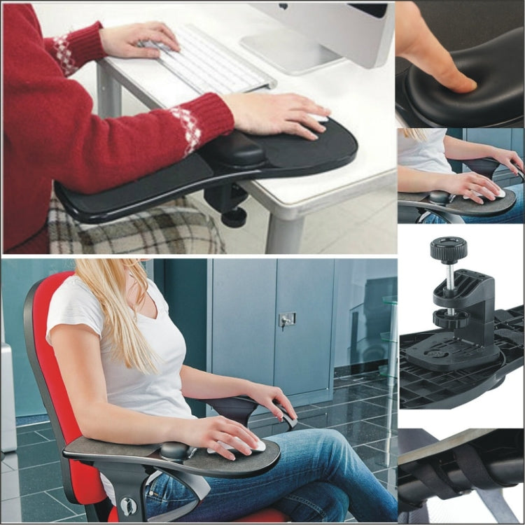 Rotation Computer Desktop Laptop Mouse Tray Elbow Pad Wrist Rest Plate Support Install on Desk and Chair – Durable Build, Easy to Use