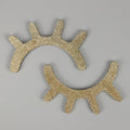 1 Pair Cute Wooden 3D Eyelash Wall Sticker Decor Bedroom Background Wall Sticker Gold