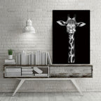 Simple Black and White Animal Decoration Painting Study Living Room Sofa Background Wall Painting Without Frame, 21X30cm