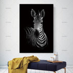 Simple Black and White Animal Decoration Painting Study Living Room Sofa Background Wall Painting Without Frame, 21X30cm