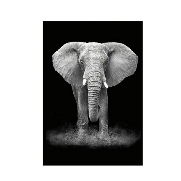 Simple Black and White Animal Decoration Painting Study Living Room Sofa Background Wall Painting Without Frame, 21X30cm – Durable Build, Easy to Use 21X30cm Elephant