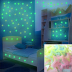 100PC Kids Bedroom Glow Wall Stickers Stars multicolor